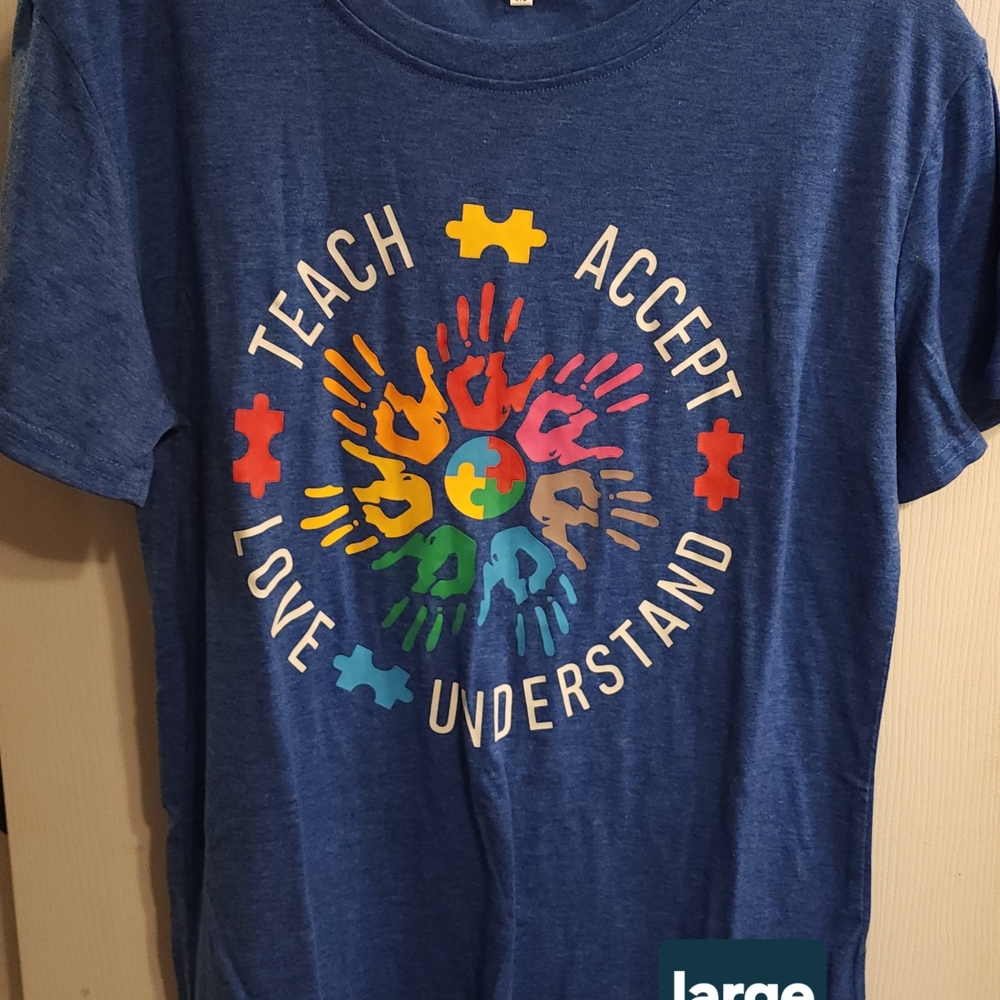 Blue AUTISM awareness T-shirt Large